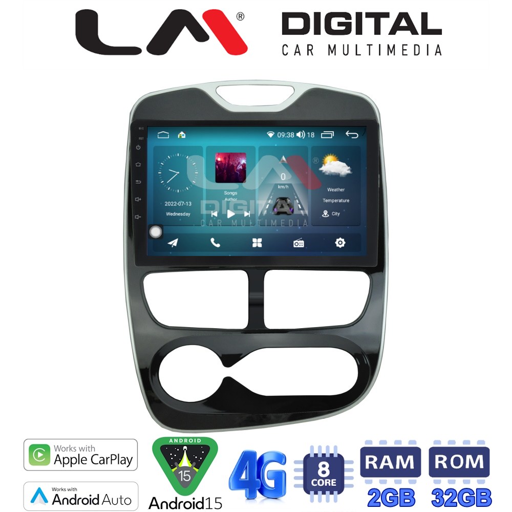 LM Digital - LM ZR8320 GPS Οθόνη OEM Multimedia Αυτοκινήτου για RENAULT CLIO 2012 > 2015  (CarPlay/AndroidAuto/BT/GPS/WIFI/GPRS)
