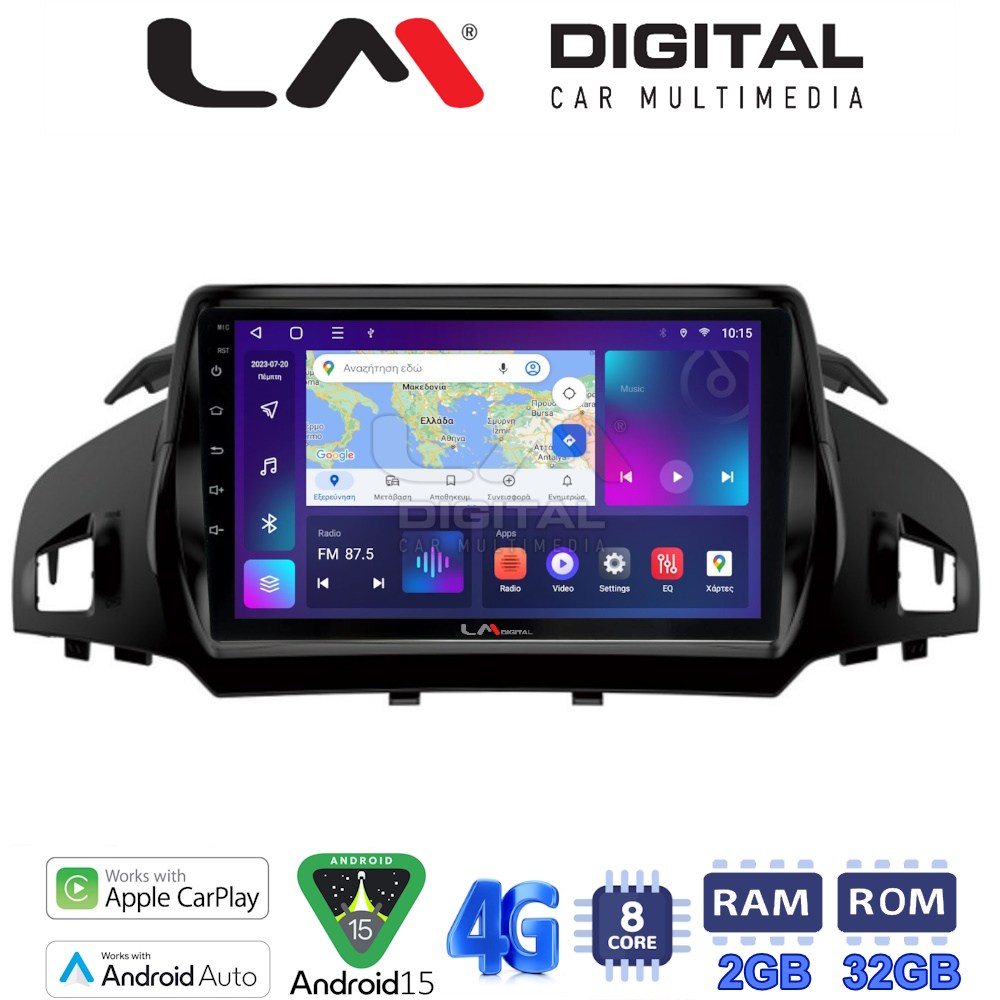 LM Digital - LM ZR8362 GPS Οθόνη OEM Multimedia Αυτοκινήτου για FORD KUGA 2013> & C-MAX 2011> (CarPlay/AndroidAuto/BT/GPS/WIFI/GPRS)