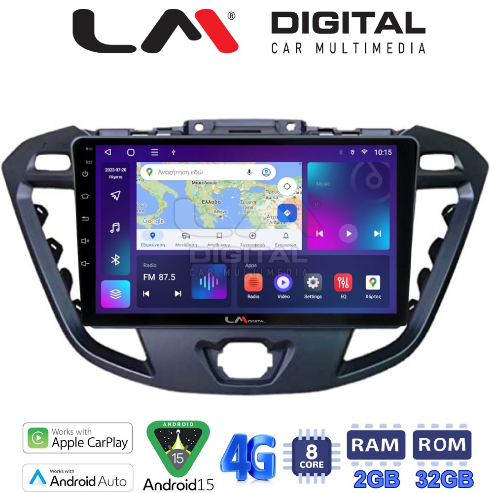 LM Digital - LM ZR8366 GPS Οθόνη OEM Multimedia Αυτοκινήτου για TRANSIT CUSTOM - TOURNEO CUSTOM 2013> (CarPlay/AndroidAuto/BT/GPS/WIFI/GPRS)