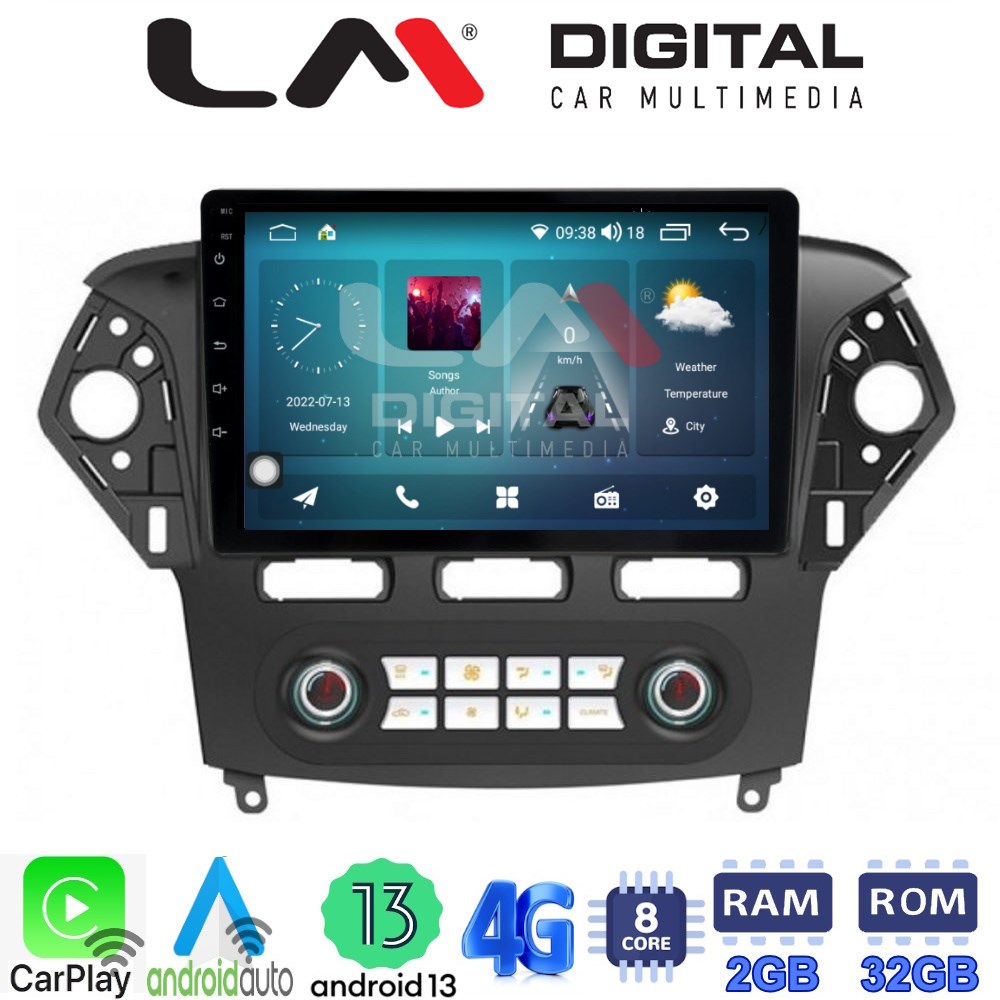 LM Digital - LM ZR8368C GPS Οθόνη OEM Multimedia Αυτοκινήτου για FORD MONDEO 2010 > 2013 (CarPlay/AndroidAuto/BT/GPS/WIFI/GPRS)