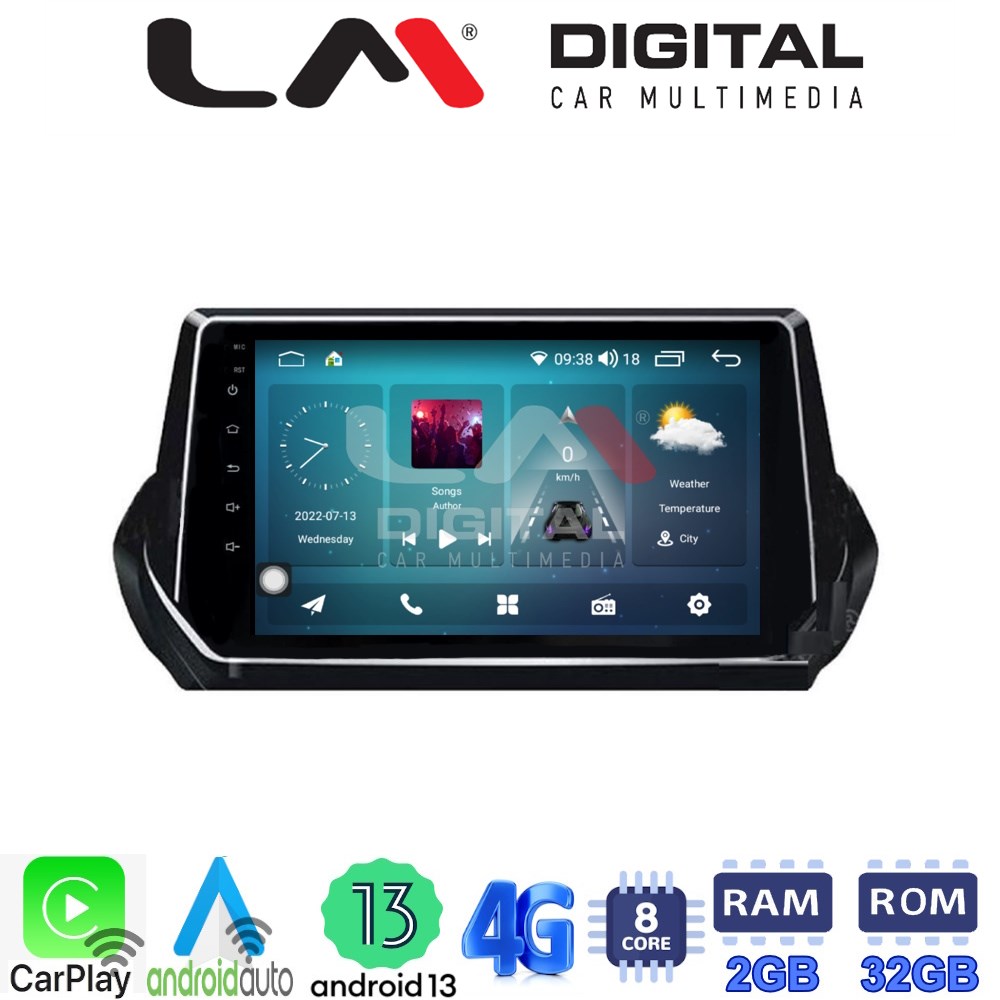 LM Digital - LM ZR8375 GPS Οθόνη OEM Multimedia Αυτοκινήτου για PEUGEOT 208-2008 2012>  (CarPlay/AndroidAuto/BT/GPS/WIFI/GPRS)