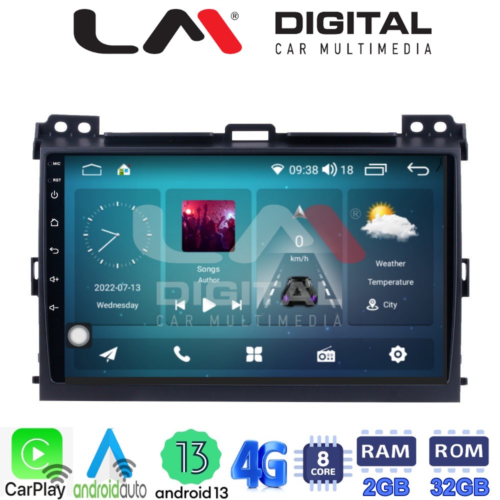 LM Digital - LM ZR8384 GPS Οθόνη OEM Multimedia Αυτοκινήτου για TOYOTA LANDCRUISER J100 2003>2009   (CarPlay/AndroidAuto/BT/GPS/WIFI/GPRS)