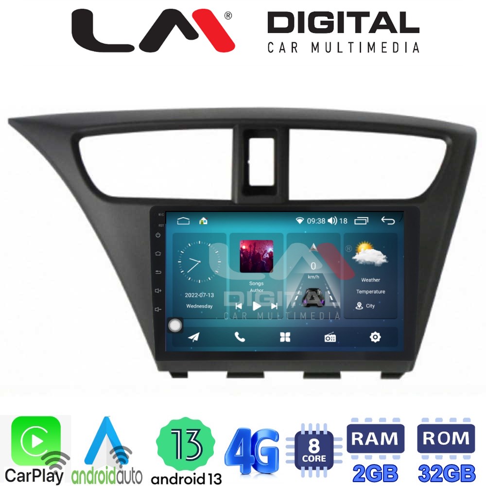 LM Digital - LM ZR8389 GPS Οθόνη OEM Multimedia Αυτοκινήτου για Honda Civic 2012 > 2016 (CarPlay/AndroidAuto/BT/GPS/WIFI/GPRS)