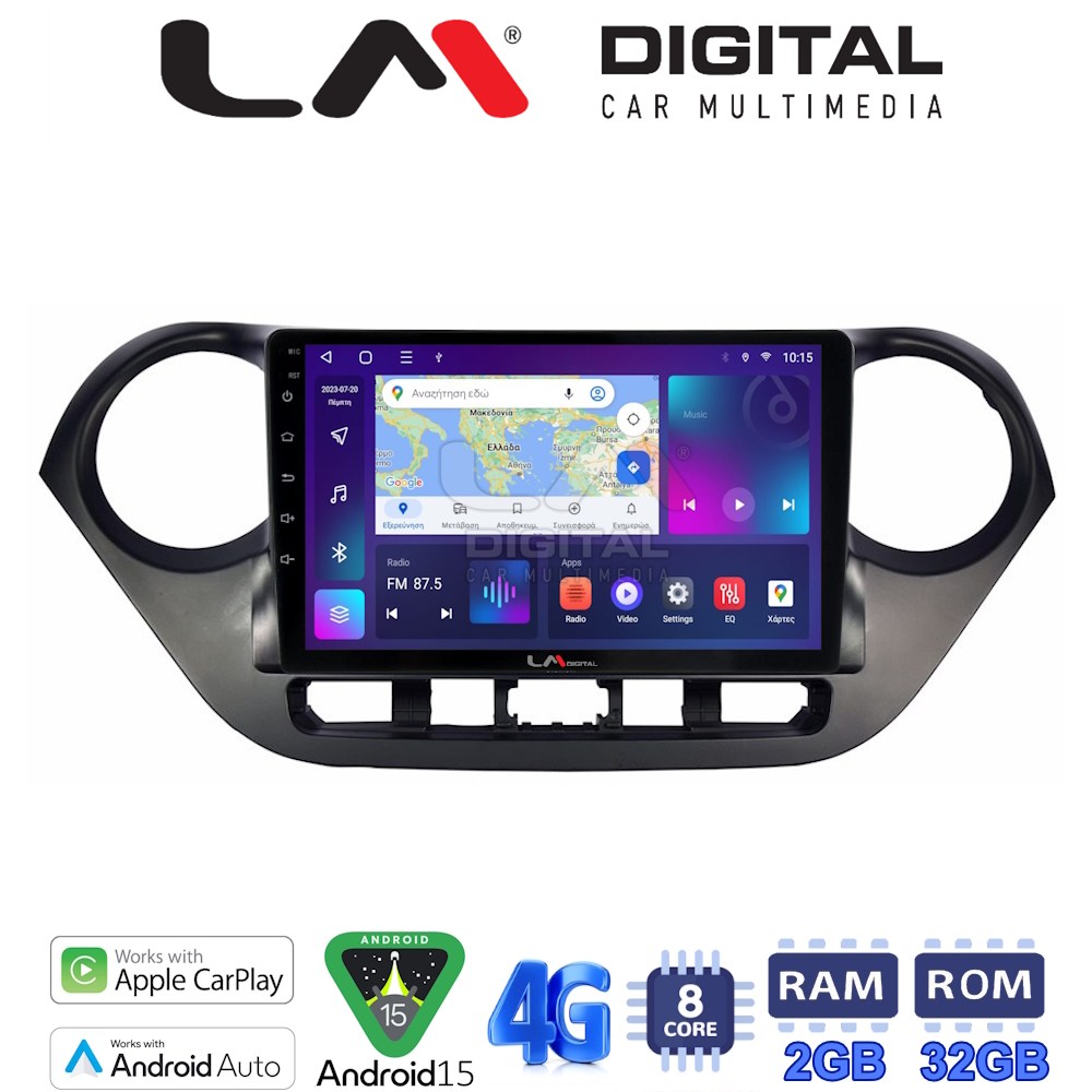 LM Digital - LM ZR8406 GPS Οθόνη OEM Multimedia Αυτοκινήτου για Hyundai i10 2014> (CarPlay/AndroidAuto/BT/GPS/WIFI/GPRS)