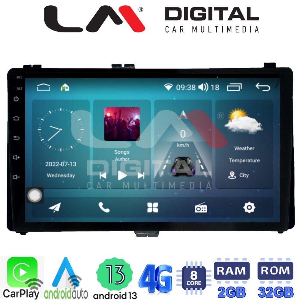 LM Digital - LM ZR8418 GPS Οθόνη OEM Multimedia Αυτοκινήτου για Toyota Auris '15> & Corolla '17-'19 (CarPlay/AndroidAuto/BT/GPS/WIFI/GPRS)