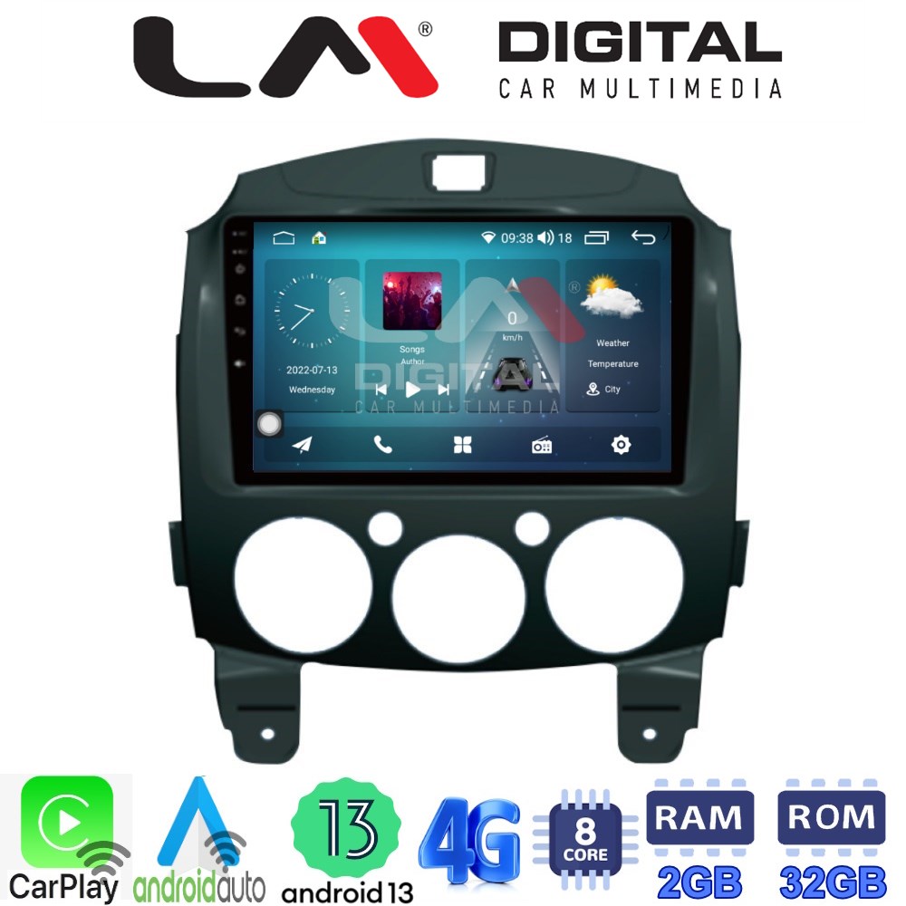 LM Digital - LM ZR8430 GPS Οθόνη OEM Multimedia Αυτοκινήτου για MAZDA 2 2007-2014 (CarPlay/AndroidAuto/BT/GPS/WIFI/GPRS)