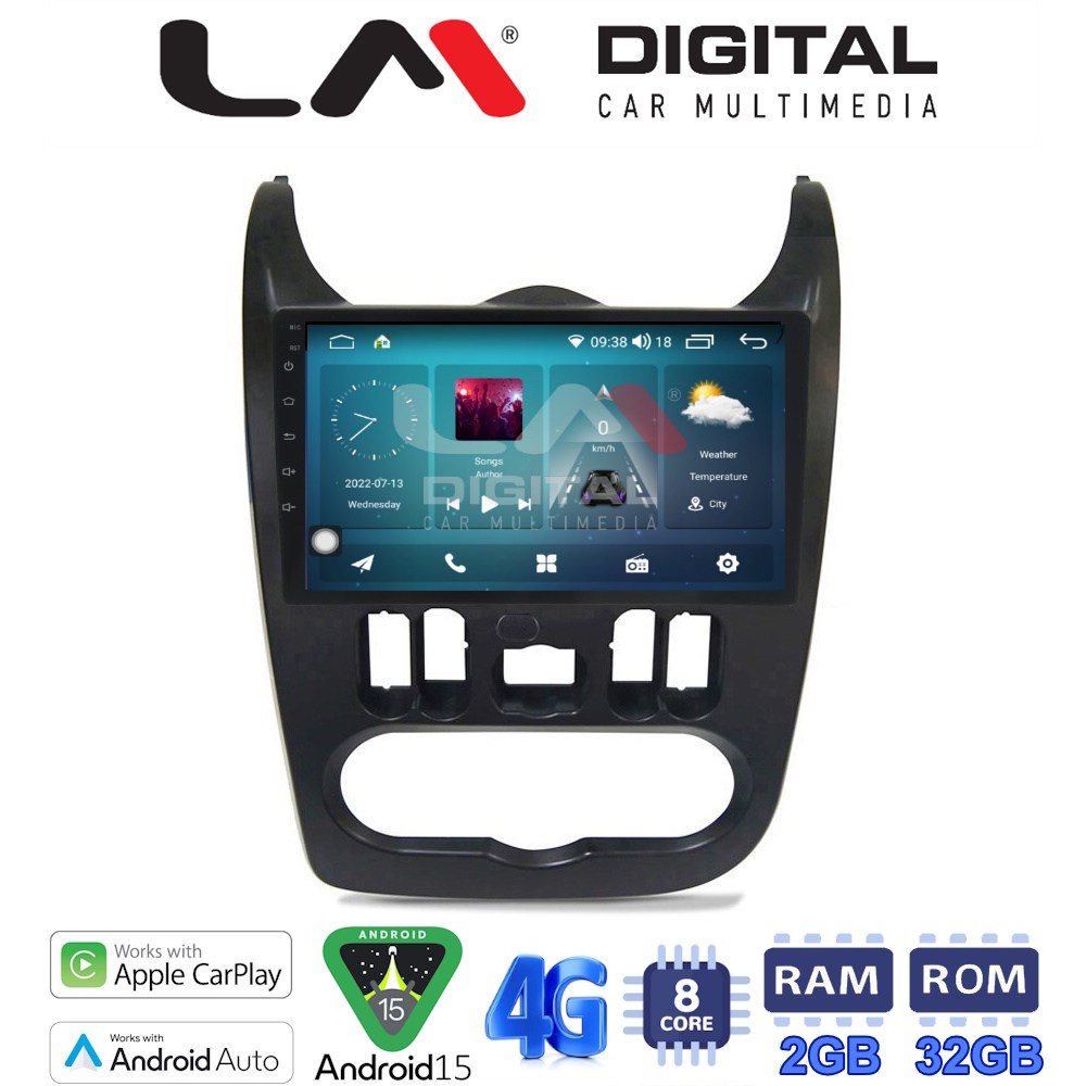 LM Digital - LM ZR8432 GPS Οθόνη OEM Multimedia Αυτοκινήτου για DACIA DUSTER 2006>2012  (CarPlay/AndroidAuto/BT/GPS/WIFI/GPRS)