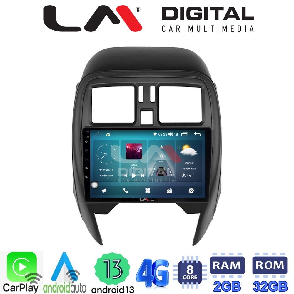 LM Digital - LM ZR8460 GPS Οθόνη OEM Multimedia Αυτοκινήτου για Nissan Micra K13 2010 > 2016 (CarPlay/AndroidAuto/BT/GPS/WIFI/GPRS)