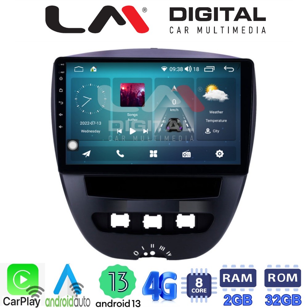 LM Digital - LM ZR8560 GPS Οθόνη OEM Multimedia Αυτοκινήτου για Aygo & C1 & 107 '05>'14 (CarPlay/AndroidAuto/BT/GPS/WIFI/GPRS)