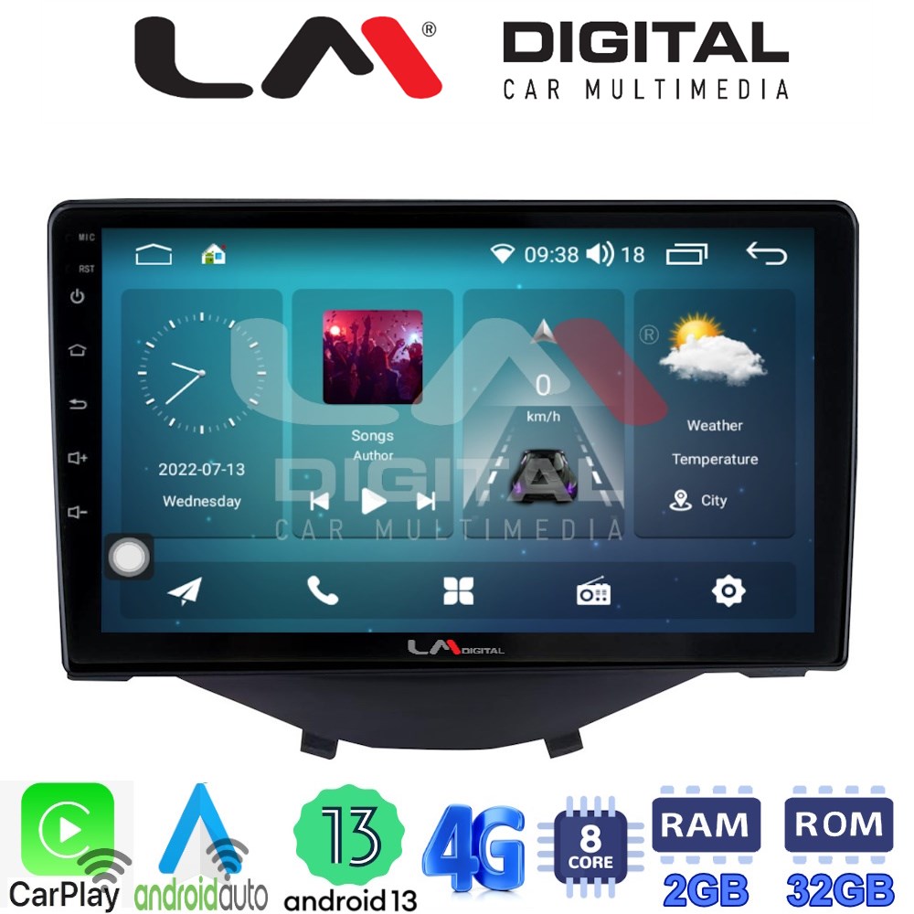 LM Digital - LM ZR8564 GPS Οθόνη OEM Multimedia Αυτοκινήτου για Aygo & C1 & 107 14> (CarPlay/AndroidAuto/BT/GPS/WIFI/GPRS)