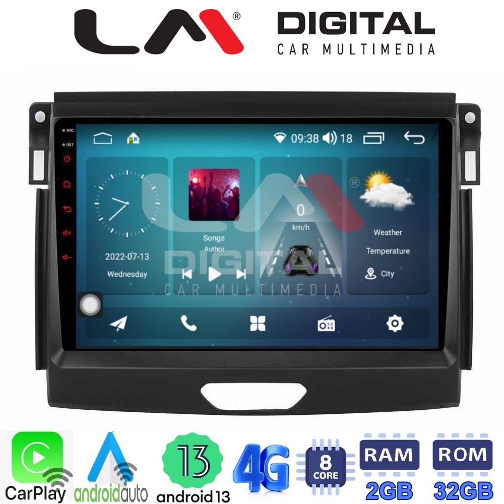 LM Digital - LM ZR8574 GPS Οθόνη OEM Multimedia Αυτοκινήτου για Ford Ranger 2015 > 2020 (CarPlay/AndroidAuto/BT/GPS/WIFI/GPRS)