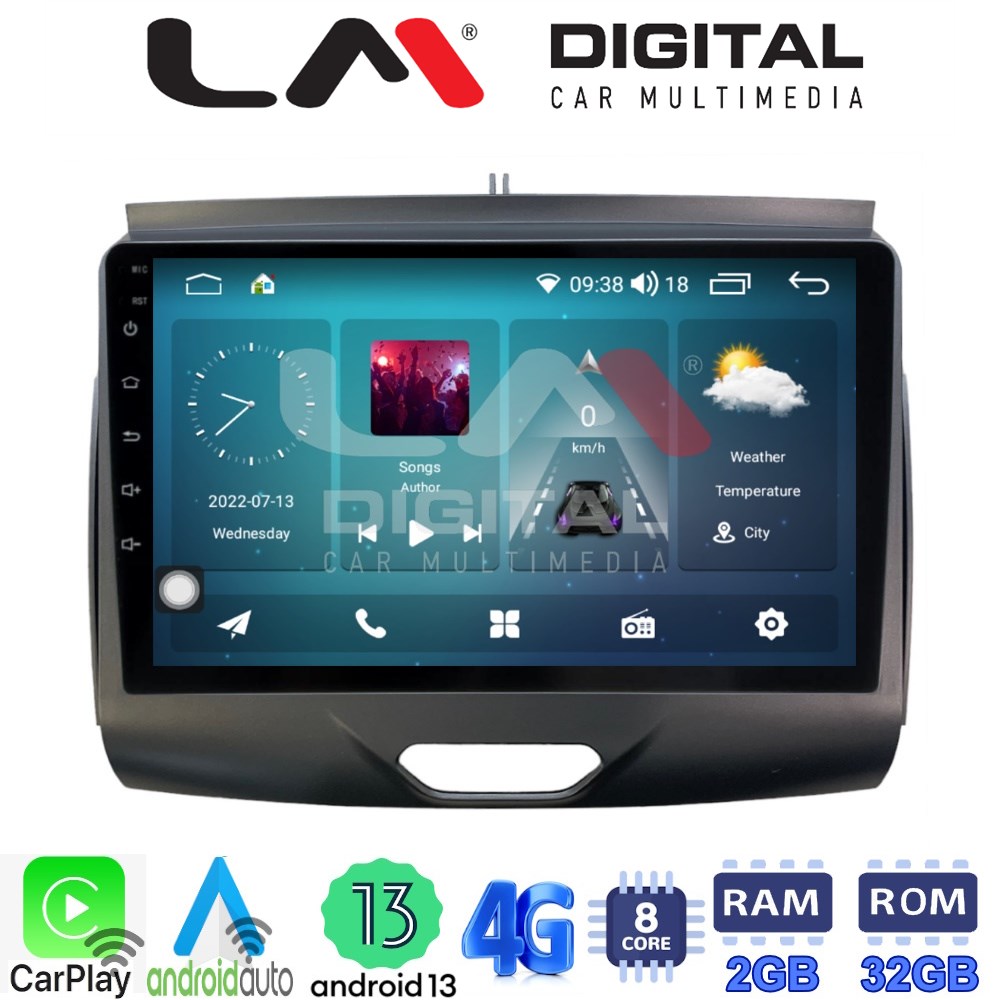 LM Digital - LM ZR8576A GPS Οθόνη OEM Multimedia Αυτοκινήτου για Ford Ranger 2015 > 2020 (CarPlay/AndroidAuto/BT/GPS/WIFI/GPRS)