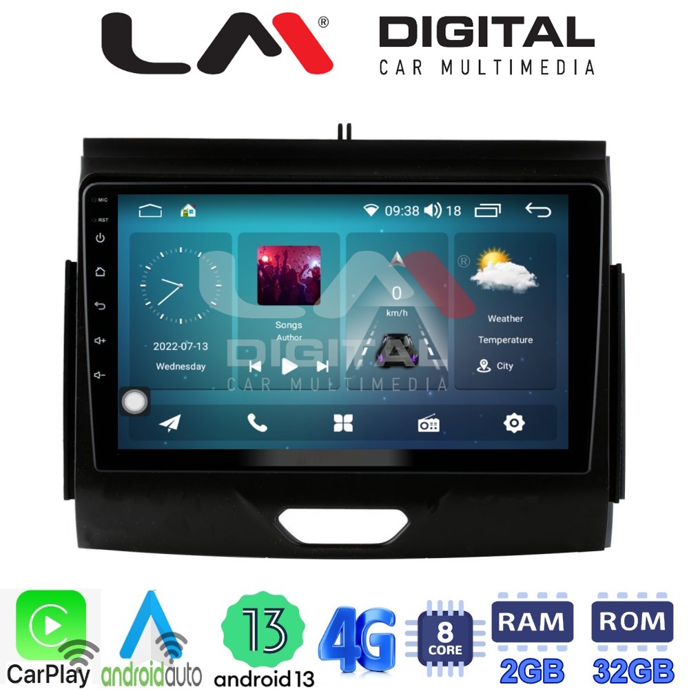 LM Digital - LM ZR8576B GPS Οθόνη OEM Multimedia Αυτοκινήτου για FORD RANGER 2015>2020 (CarPlay/AndroidAuto/BT/GPS/WIFI/GPRS)