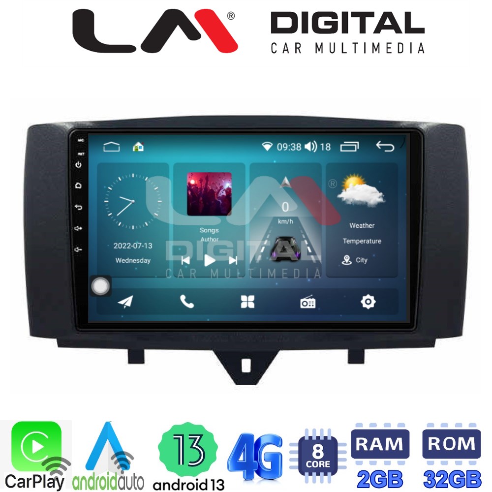 LM Digital - LM ZR8587 GPS Οθόνη OEM Multimedia Αυτοκινήτου για SMART ForTwo 2011> 2015 (CarPlay/AndroidAuto/BT/GPS/WIFI/GPRS)
