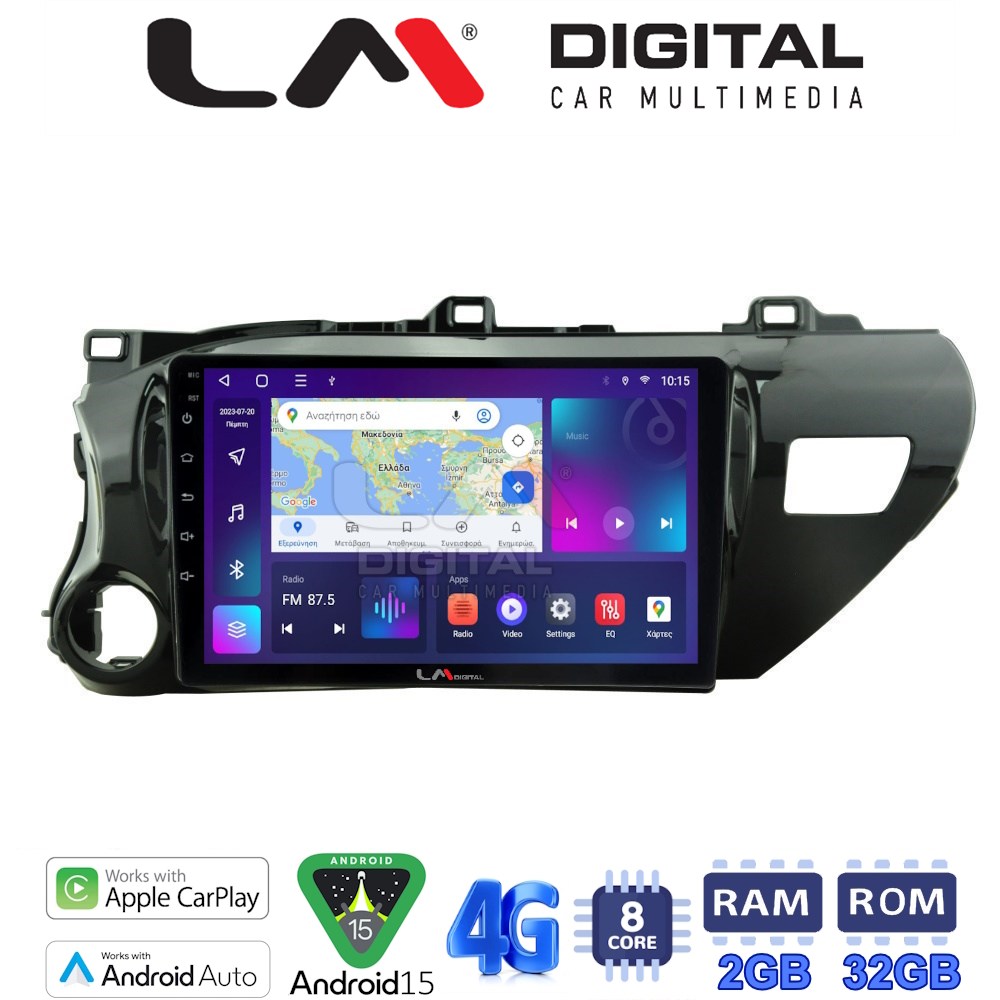 LM Digital - LM ZR8588 GPS Οθόνη OEM Multimedia Αυτοκινήτου για TOYOTA HILUX 2017>   (CarPlay/AndroidAuto/BT/GPS/WIFI/GPRS)