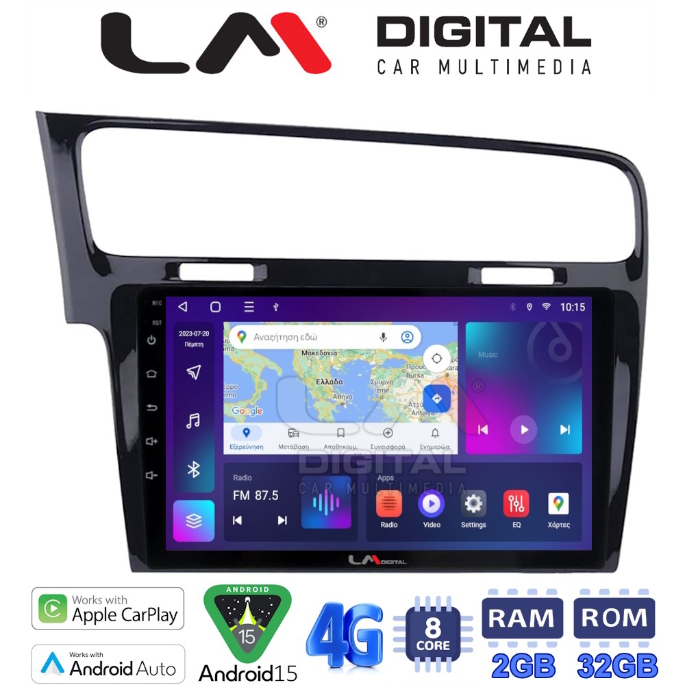 LM Digital - LM ZR8591B GPS Οθόνη OEM Multimedia Αυτοκινήτου για VW Golf 7 (CarPlay/AndroidAuto/BT/GPS/WIFI/GPRS)