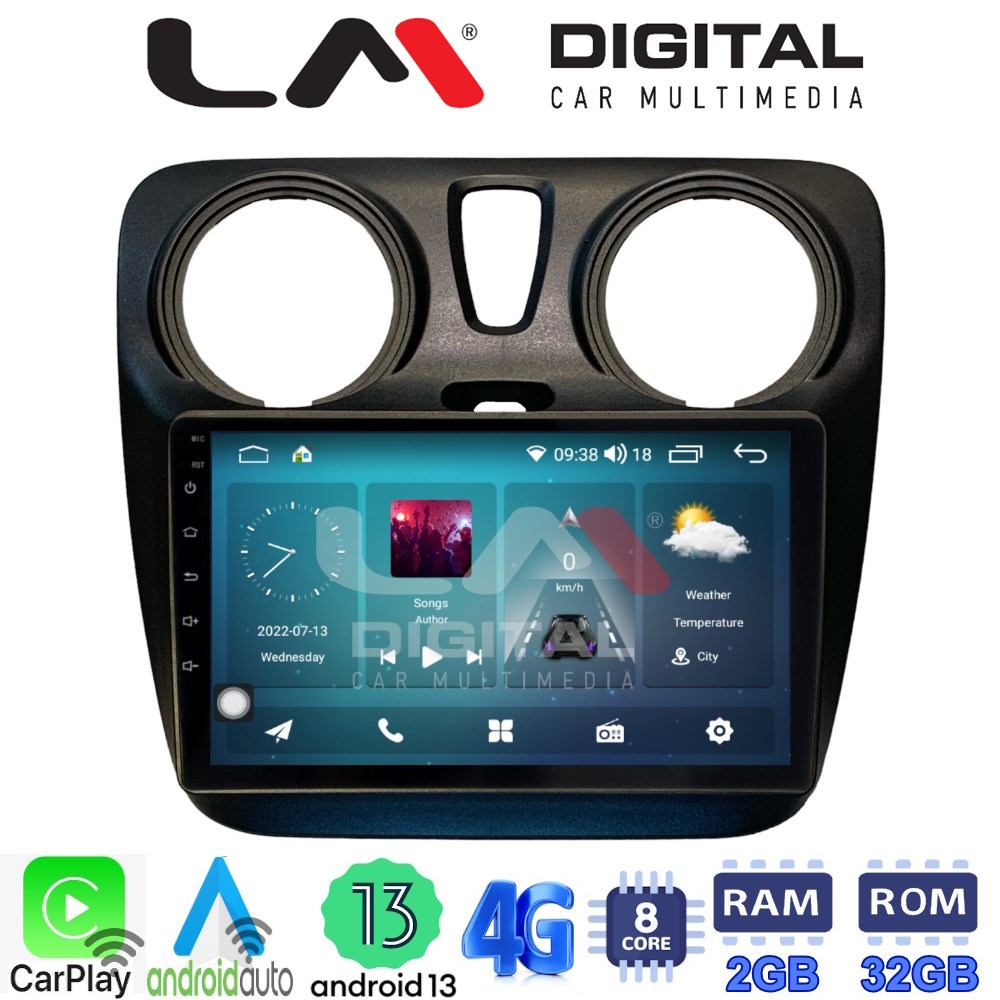 LM Digital - LM ZR8657 GPS Οθόνη OEM Multimedia Αυτοκινήτου για Dacia Dokker 2012 > (CarPlay/AndroidAuto/BT/GPS/WIFI/GPRS)