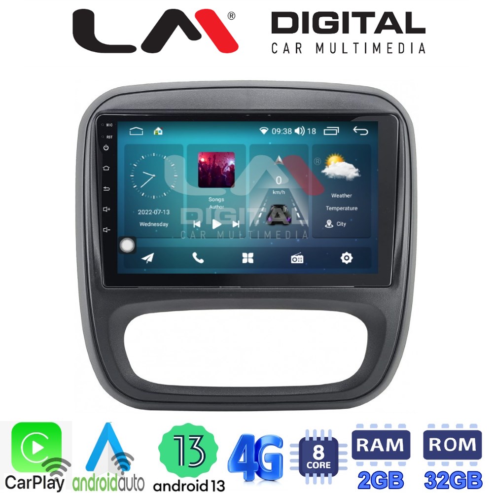 LM Digital - LM ZR8706 GPS Οθόνη OEM Multimedia Αυτοκινήτου για Opel Vivaro 2014 > 2020 Renault Traffic 2014 > 2020 Nissan NV300 2014 > 2020 Fiat Talento 2014 > 2020