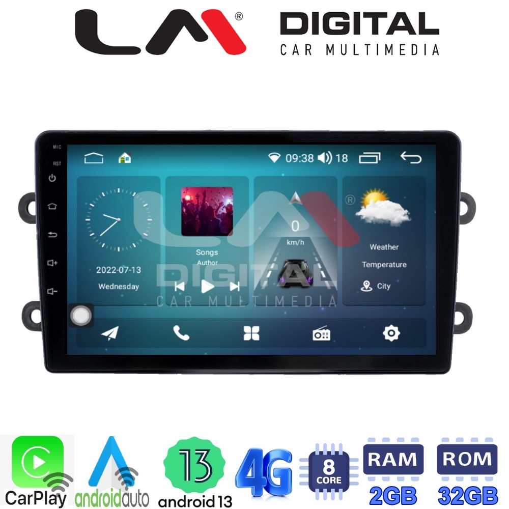 LM Digital - LM ZR8708 GPS Οθόνη OEM Multimedia Αυτοκινήτου για DACIA DUSTER – LOGAN - SUNDERO 2013 > 2018 (CarPlay/AndroidAuto/BT/GPS/WIFI/GPRS)