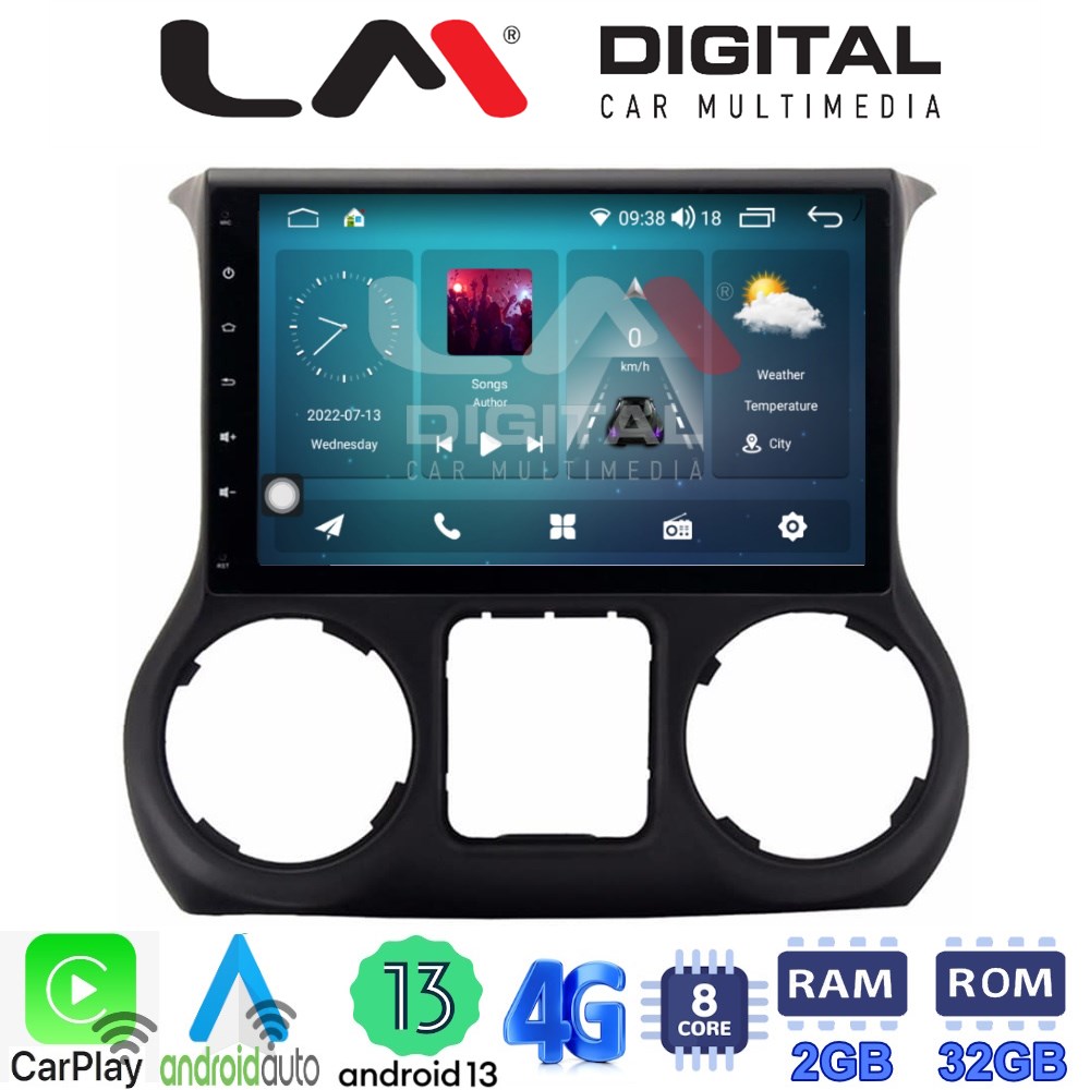 LM Digital - LM ZR8745 GPS Οθόνη OEM Multimedia Αυτοκινήτου για JEEP WRANGLER 2011>2018 (CarPlay/AndroidAuto/BT/GPS/WIFI/GPRS)