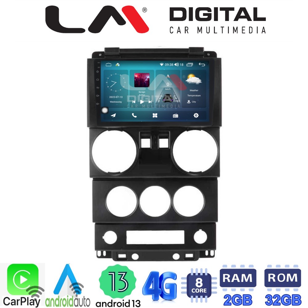 LM Digital - LM ZR8748B GPS Οθόνη OEM Multimedia Αυτοκινήτου για JEEP WRANGLER 2007 > 2011 (CarPlay/AndroidAuto/BT/GPS/WIFI/GPRS)