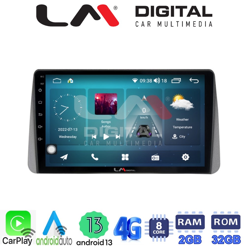 LM Digital - LM ZR8749 GPS Οθόνη OEM Multimedia Αυτοκινήτου για Fiat Tipo 2015 > 2019 (CarPlay/AndroidAuto/BT/GPS/WIFI/GPRS)