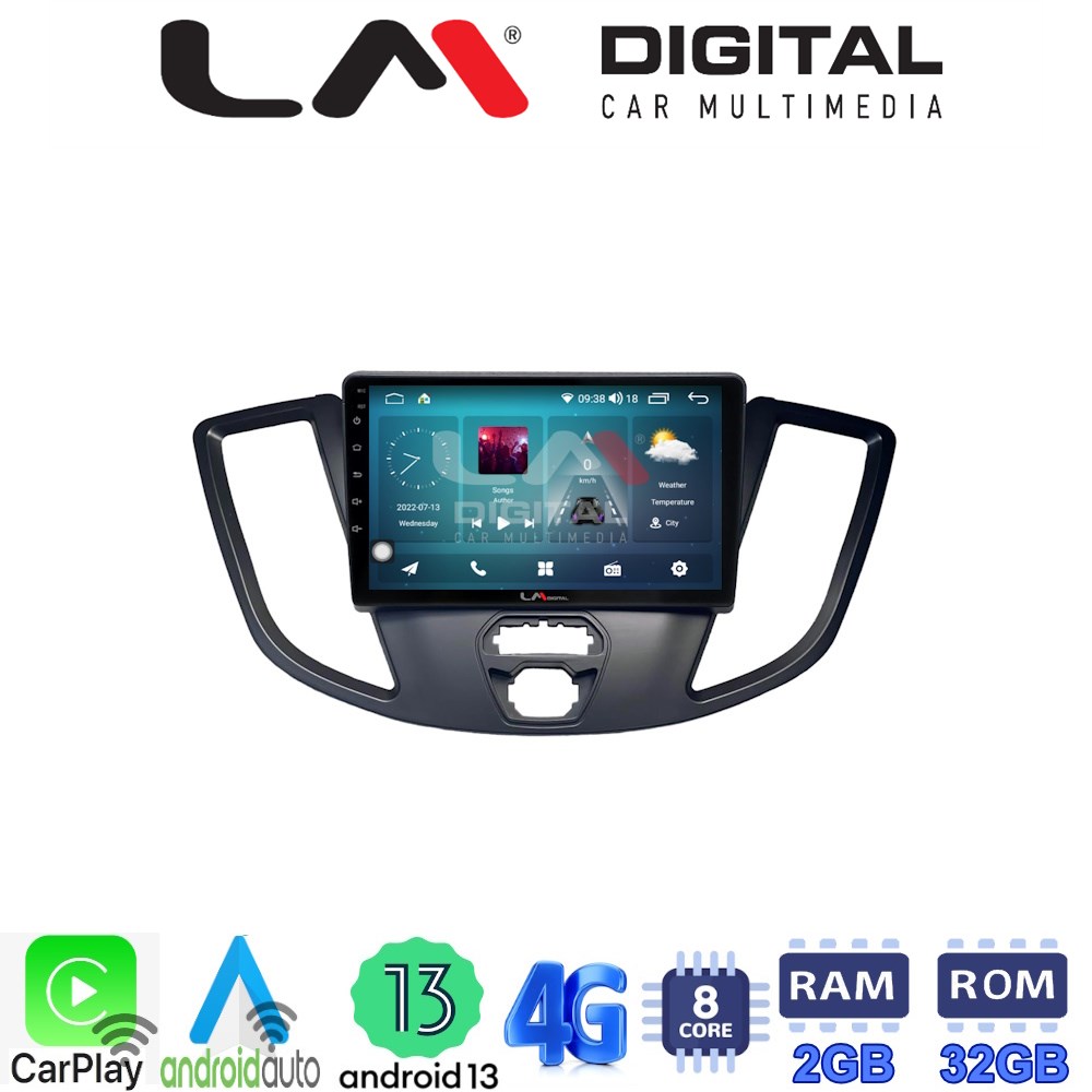 LM Digital - LM ZR8758 GPS Οθόνη OEM Multimedia Αυτοκινήτου για Ford Transit 2013 > 2018 (CarPlay/AndroidAuto/BT/GPS/WIFI/GPRS)