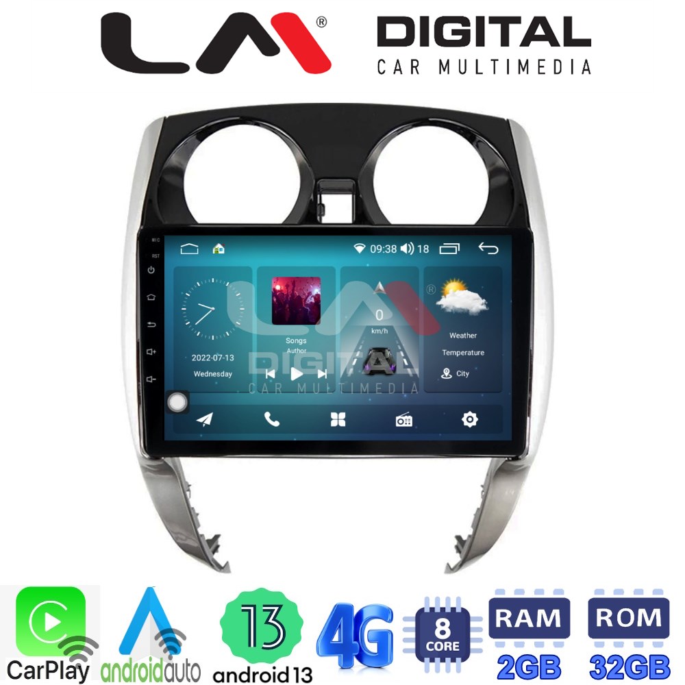 LM Digital - LM ZR8790 GPS Οθόνη OEM Multimedia Αυτοκινήτου για Nissan Note 2013 > 2020 (CarPlay/AndroidAuto/BT/GPS/WIFI/GPRS)
