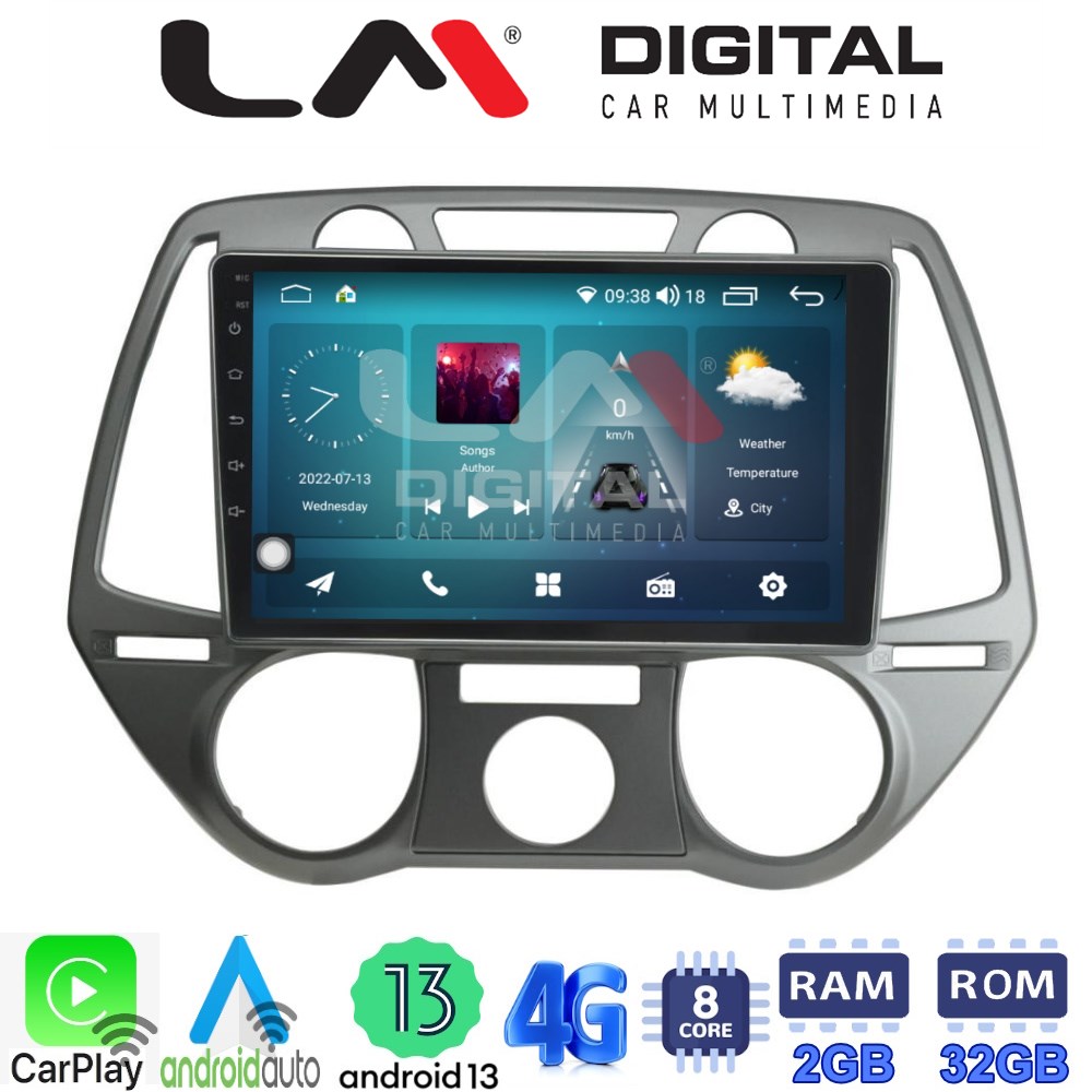 LM Digital - LM ZR8838 GPS Οθόνη OEM Multimedia Αυτοκινήτου για Hyundai i20 2008 > 2014 (CarPlay/AndroidAuto/BT/GPS/WIFI/GPRS)