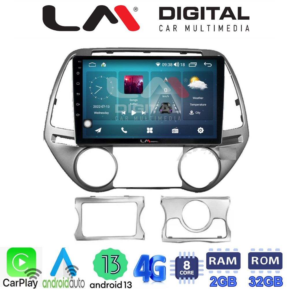 LM Digital - LM ZR8839 GPS Οθόνη OEM Multimedia Αυτοκινήτου για HYUNDAI i20 2008>2013 (CarPlay/AndroidAuto/BT/GPS/WIFI/GPRS)