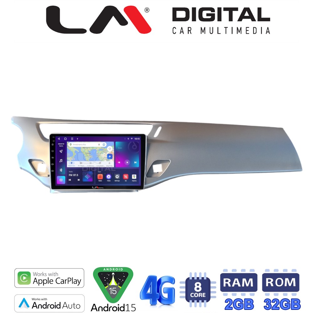 LM Digital - LM ZR8940S GPS Οθόνη OEM Multimedia Αυτοκινήτου για Citroen C3 DS3 2009 > 2016 (CarPlay/AndroidAuto/BT/GPS/WIFI/GPRS)