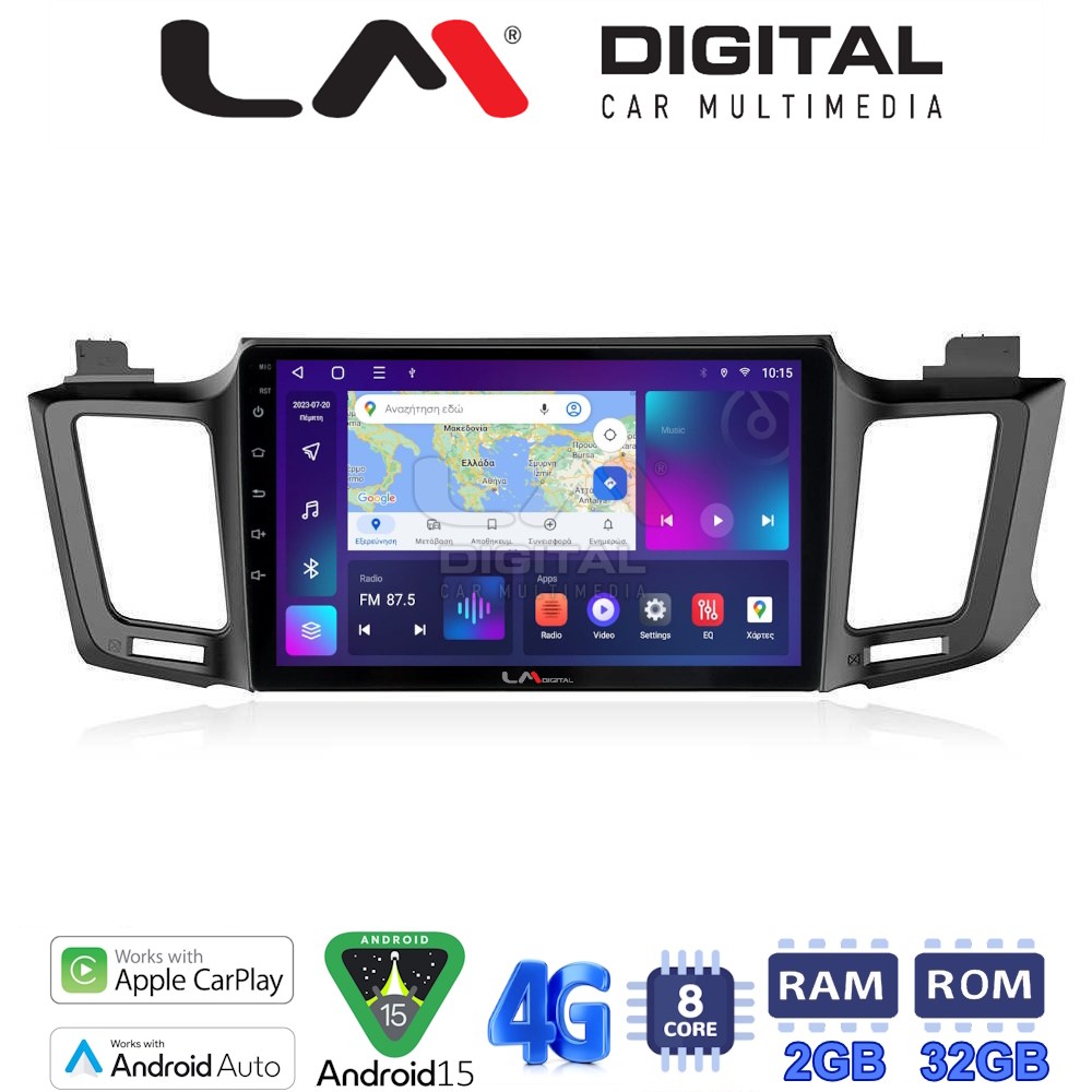 LM Digital - LM ZR8947 GPS Οθόνη OEM Multimedia Αυτοκινήτου για TOYOTA RAV 4  2013 > 2020 (CarPlay/AndroidAuto/BT/GPS/WIFI/GPRS)