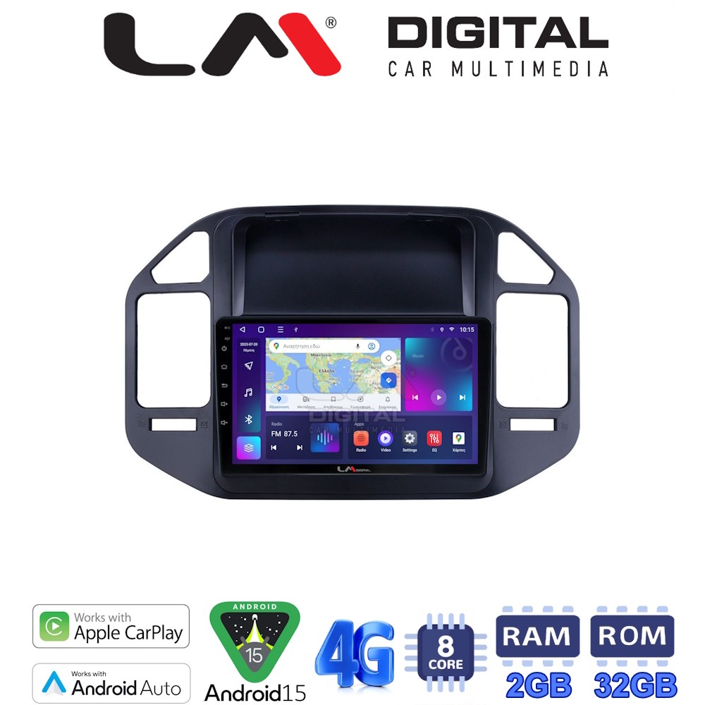 LM Digital - LM ZR8990 GPS Οθόνη OEM Multimedia Αυτοκινήτου για Mitsubishi Pajero 1999 > 2006 (CarPlay/AndroidAuto/BT/GPS/WIFI/GPRS)