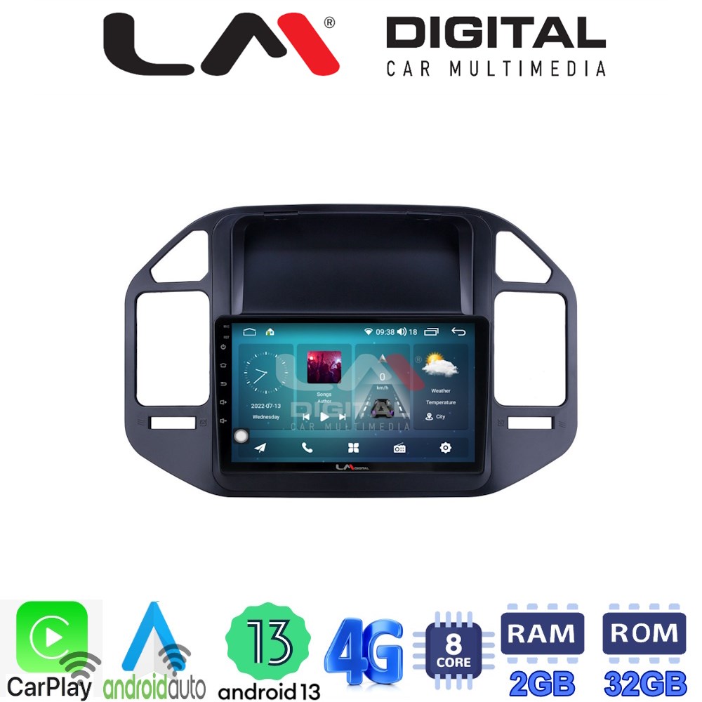 LM Digital - LM ZR8990 GPS Οθόνη OEM Multimedia Αυτοκινήτου για Mitsubishi Pajero 1999 > 2006 (CarPlay/AndroidAuto/BT/GPS/WIFI/GPRS)
