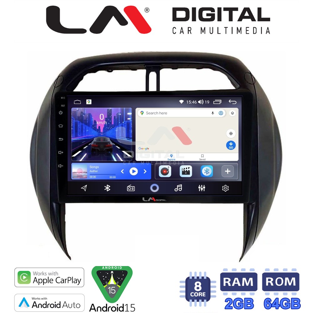 LM Digital - LM ZW8071CL GPS Οθόνη OEM Multimedia Αυτοκινήτου για Toyota Rav4 2000 > 2006 (CarPlay/AndroidAuto/BT/GPS/WIFI)