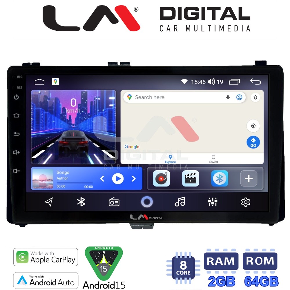 LM Digital - LM ZW8418 GPS Οθόνη OEM Multimedia Αυτοκινήτου για Toyota Auris '15> & Corolla '17-'19 (CarPlay/AndroidAuto/BT/GPS/WIFI)