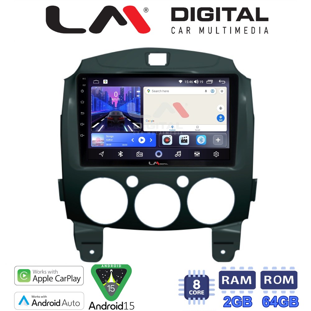 LM Digital - LM ZW8430 GPS Οθόνη OEM Multimedia Αυτοκινήτου για MAZDA 2 2007>2014 (CarPlay/AndroidAuto/BT/GPS/WIFI)