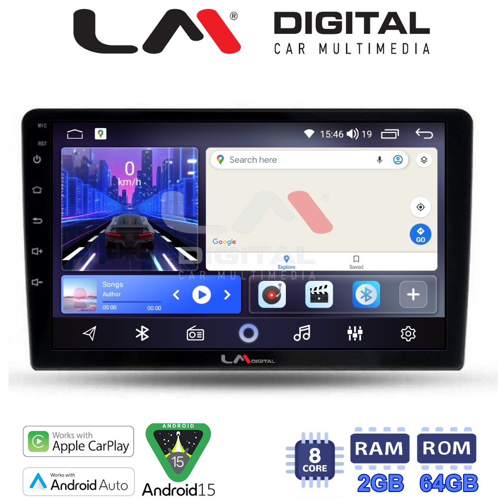 LM Digital - LM ZW8452 GPS Οθόνη OEM Multimedia Αυτοκινήτου για Ford Fiesta 2019> (CarPlay/AndroidAuto/BT/GPS/WIFI)