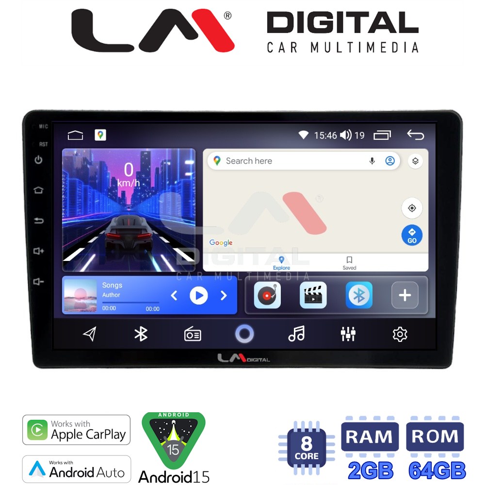 LM Digital - LM ZW8458 GPS Οθόνη OEM Multimedia Αυτοκινήτου για Nissan Micra 2014 > 2016 (CarPlay/AndroidAuto/BT/GPS/WIFI)