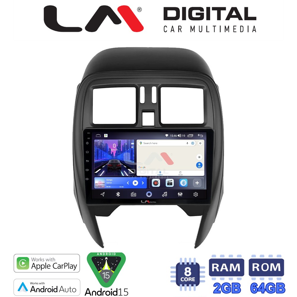LM Digital - LM ZW8460 GPS Οθόνη OEM Multimedia Αυτοκινήτου για Nissan Micra K13 2010 > 2016 (CarPlay/AndroidAuto/BT/GPS/WIFI)