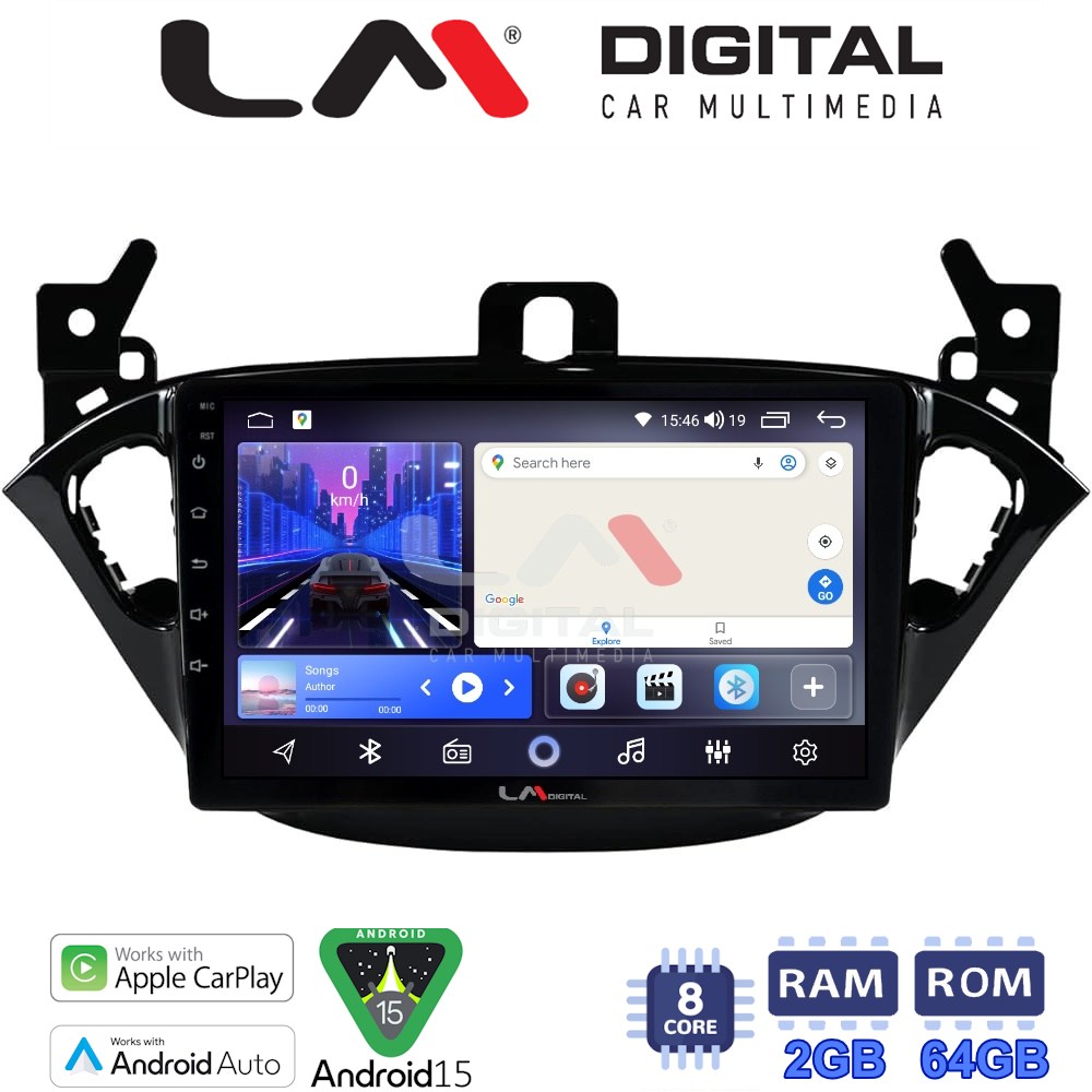LM Digital - LM ZW8521 GPS Οθόνη OEM Multimedia Αυτοκινήτου για Opel Corsa E 2015 > 2018 (CarPlay/AndroidAuto/BT/GPS/WIFI)