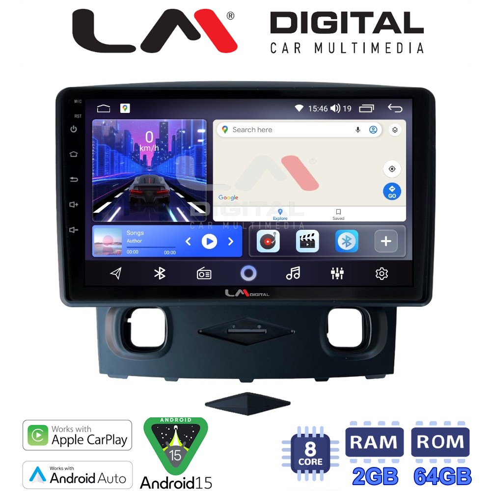 LM Digital - LM ZW8553 GPS Οθόνη OEM Multimedia Αυτοκινήτου για Ford Kuga 2008 > 2013 (CarPlay/AndroidAuto/BT/GPS/WIFI)