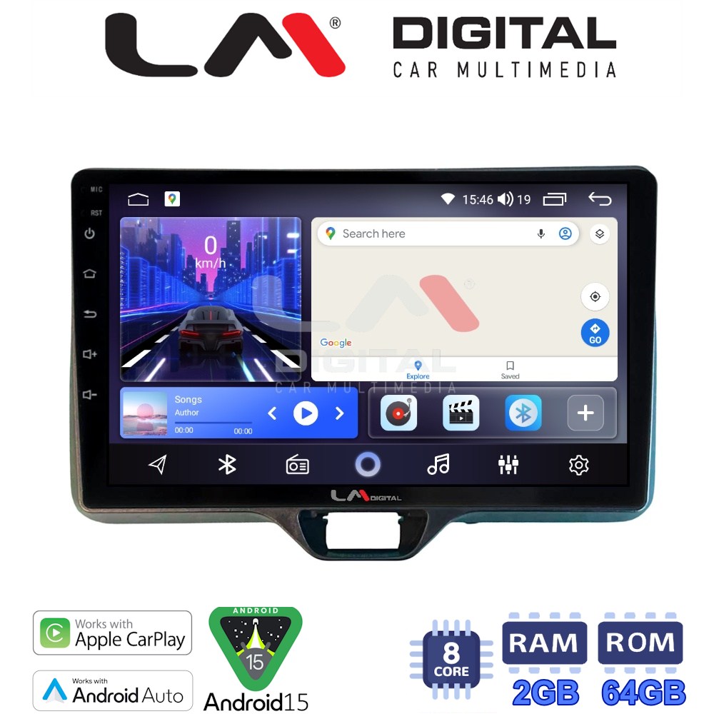 LM Digital - LM ZW8554 GPS Οθόνη OEM Multimedia Αυτοκινήτου για TOYOTA YARIS 2020> (CarPlay/AndroidAuto/BT/GPS/WIFI)