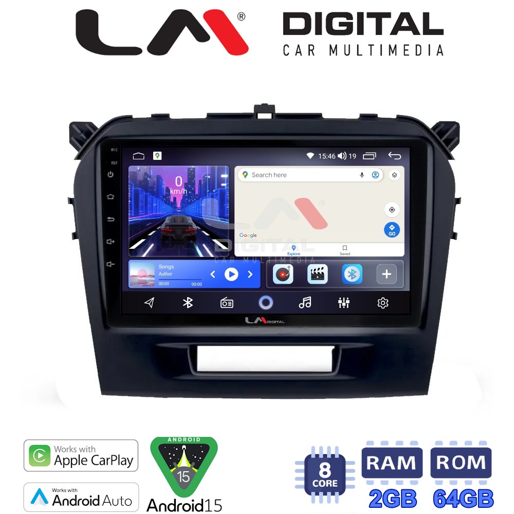 LM Digital - LM ZW8571 GPS Οθόνη OEM Multimedia Αυτοκινήτου για SUZUKI VITARA & BREZZA 2016> (CarPlay/AndroidAuto/BT/GPS/WIFI)