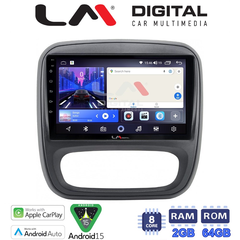 LM Digital - LM ZW8706 GPS Οθόνη OEM Multimedia Αυτοκινήτου για Opel Vivaro 2014 > 2020 Renault Traffic 2014 > 2020 Nissan NV300 2014 > 2020 Fiat Talento 2014 > 2020 (CarPlay/AndroidA
