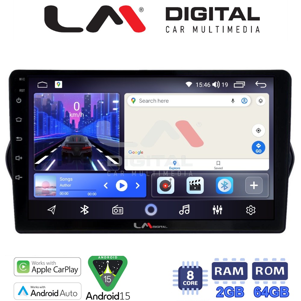 LM Digital - LM ZW8747 GPS Οθόνη OEM Multimedia Αυτοκινήτου για FIAT TIPO 2015>   (CarPlay/AndroidAuto/BT/GPS/WIFI)