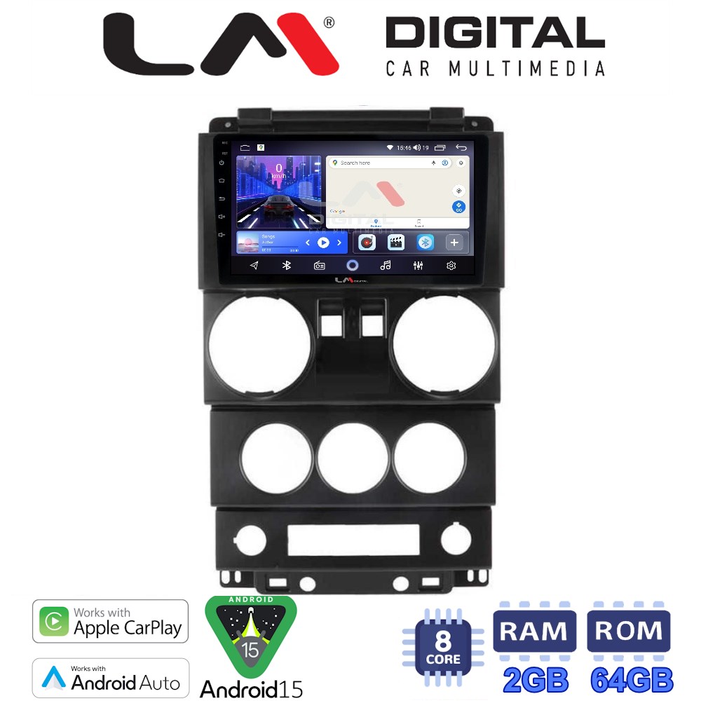 LM Digital - LM ZW8748 GPS Οθόνη OEM Multimedia Αυτοκινήτου για JEEP WRANGLER 2007 > 2011 (CarPlay/AndroidAuto/BT/GPS/WIFI)