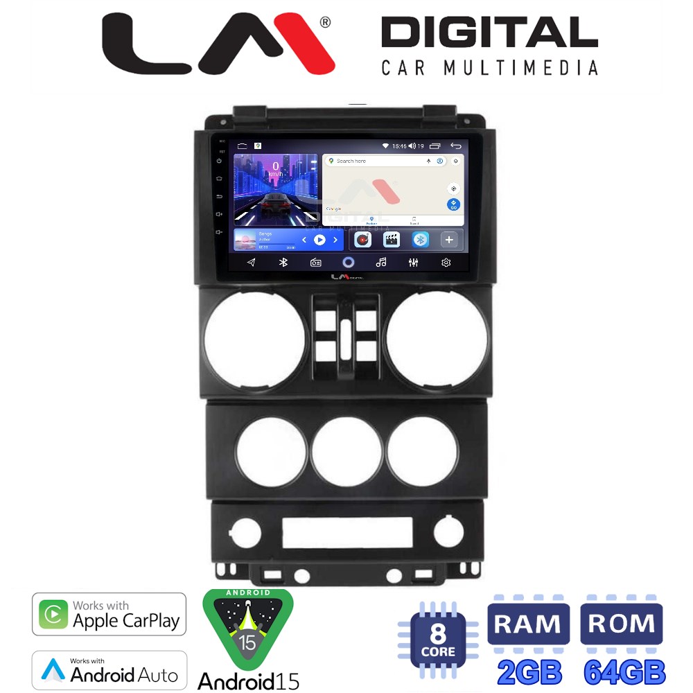 LM Digital - LM ZW8748B GPS Οθόνη OEM Multimedia Αυτοκινήτου για JEEP WRANGLER 2007 > 2011 (CarPlay/AndroidAuto/BT/GPS/WIFI)