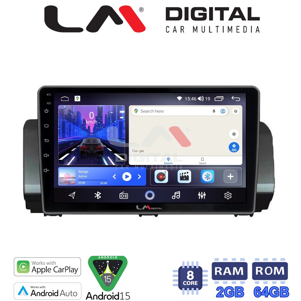 LM Digital - LM ZW8777 GPS Οθόνη OEM Multimedia Αυτοκινήτου για Dacia Logan, Duster, Santero 2021 Facelift (CarPlay/AndroidAuto/BT/GPS/WIFI)