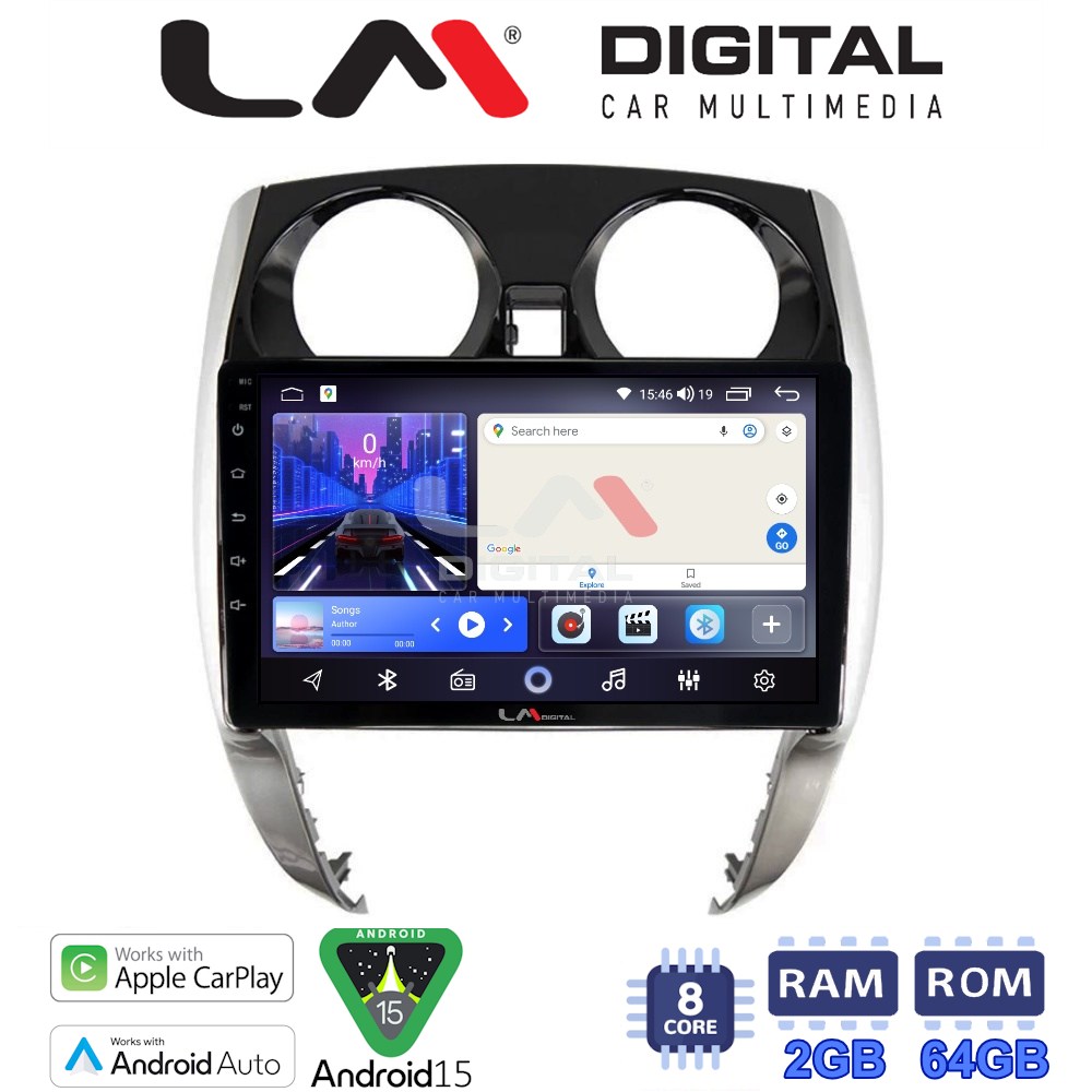 LM Digital - LM ZW8790 GPS Οθόνη OEM Multimedia Αυτοκινήτου για Nissan Note 2013 > 2020 (CarPlay/AndroidAuto/BT/GPS/WIFI)